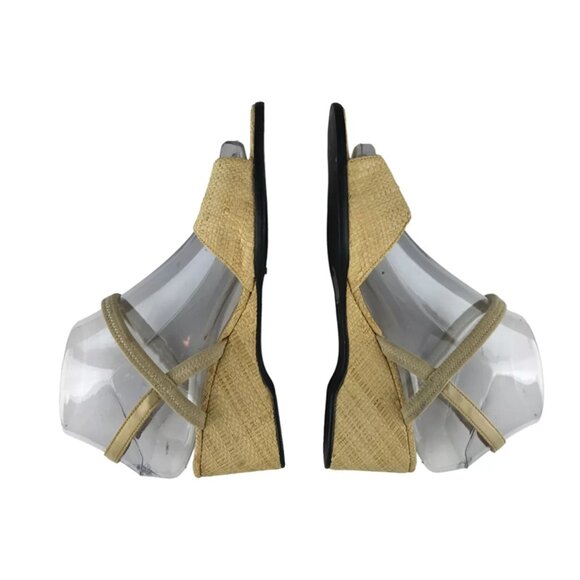 Clarks‎ Womens Light Brown Open Toe Slip On Wedge Slingback Heel Size US 4 - Picture 6 of 9